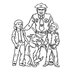 Dessin à colorier: Policier (Métiers et Professions) #105411 - Coloriages à Imprimer Gratuits