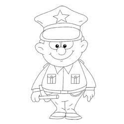 Dessin à colorier: Policier (Métiers et Professions) #105422 - Coloriages à Imprimer Gratuits