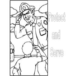 Dessin à colorier: Policier (Métiers et Professions) #105428 - Coloriages à Imprimer Gratuits