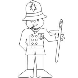 Dessin à colorier: Policier (Métiers et Professions) #105445 - Coloriages à Imprimer Gratuits