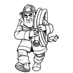 Dessin à colorier: Pompier (Métiers et Professions) #105516 - Coloriages à Imprimer Gratuits