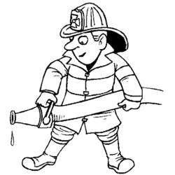 Dessin à colorier: Pompier (Métiers et Professions) #105566 - Coloriages à Imprimer Gratuits