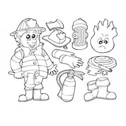 Dessin à colorier: Pompier (Métiers et Professions) #105580 - Coloriages à Imprimer Gratuits