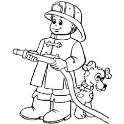 Dessin à colorier: Pompier (Métiers et Professions) #105593 - Coloriages à Imprimer Gratuits