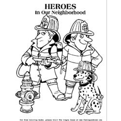 Dessin à colorier: Pompier (Métiers et Professions) #105601 - Coloriages à Imprimer Gratuits