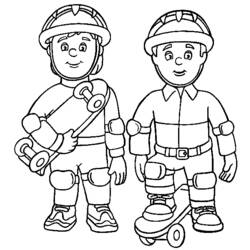 Dessin à colorier: Pompier (Métiers et Professions) #105608 - Coloriages à Imprimer Gratuits