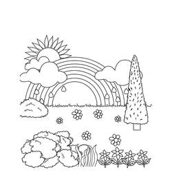Dessin à colorier: Arc-en-ciel (Nature) #155269 - Coloriages à Imprimer Gratuits
