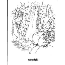 Dessin à colorier: Chute d'eau (Nature) #159906 - Coloriages à Imprimer Gratuits