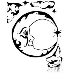 Dessin à colorier: Croissant de Lune (Nature) #162664 - Coloriages à Imprimer Gratuits