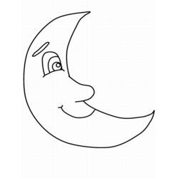 Dessin à colorier: Croissant de Lune (Nature) #162679 - Coloriages à Imprimer Gratuits