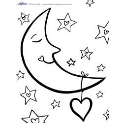 Dessin à colorier: Lune (Nature) #155598 - Coloriages à Imprimer Gratuits
