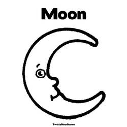 Dessin à colorier: Lune (Nature) #155621 - Coloriages à Imprimer Gratuits