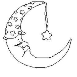 Dessin à colorier: Lune (Nature) #155624 - Coloriages à Imprimer Gratuits