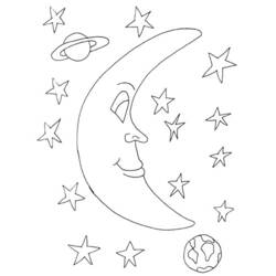 Dessin à colorier: Lune (Nature) #155728 - Coloriages à Imprimer Gratuits