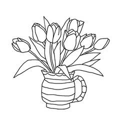 Dessin à colorier: Tulipe (Nature) #161619 - Coloriages à Imprimer Gratuits
