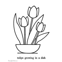 Dessin à colorier: Tulipe (Nature) #161646 - Coloriages à Imprimer Gratuits
