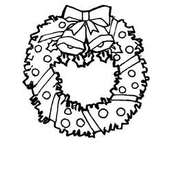 Dessin à colorier: Couronne de Noël (Objets) #169334 - Coloriages à Imprimer Gratuits