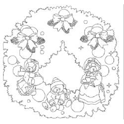 Dessin à colorier: Couronne de Noël (Objets) #169375 - Coloriages à Imprimer Gratuits