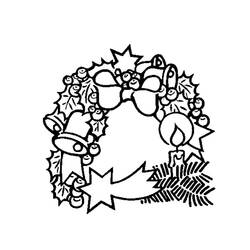 Dessin à colorier: Couronne de Noël (Objets) #169383 - Coloriages à Imprimer Gratuits