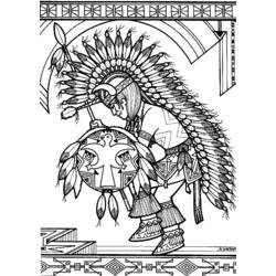 Dessin à colorier: Amérindien (Personnages) #149021 - Coloriages à Imprimer Gratuits