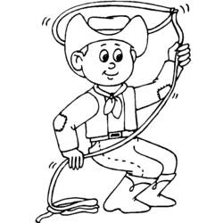 Dessin à colorier: Cowboy (Personnages) #91421 - Coloriages à Imprimer Gratuits