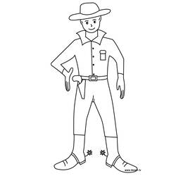 Dessin à colorier: Cowboy (Personnages) #91444 - Coloriages à Imprimer Gratuits