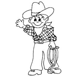 Dessin à colorier: Cowboy (Personnages) #91494 - Coloriages à Imprimer Gratuits