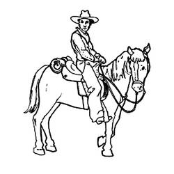 Dessin à colorier: Cowboy (Personnages) #91657 - Coloriages à Imprimer Gratuits