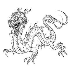 Dessin à colorier: Dragon (Personnages) #148359 - Coloriages à Imprimer Gratuits