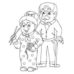 Dessin à colorier: Grand parents (Personnages) #150620 - Coloriages à Imprimer Gratuits