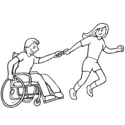 Dessin à colorier: Handicapé (Personnages) #98409 - Coloriages à Imprimer Gratuits