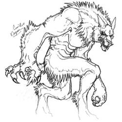 Dessin à colorier: Loup garou (Personnages) #100014 - Coloriages à Imprimer Gratuits