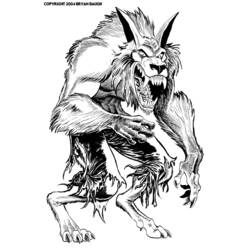Dessin à colorier: Loup garou (Personnages) #100017 - Coloriages à Imprimer Gratuits