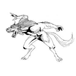Dessin à colorier: Loup garou (Personnages) #100020 - Coloriages à Imprimer Gratuits