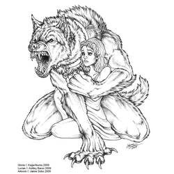 Dessin à colorier: Loup garou (Personnages) #100056 - Coloriages à Imprimer Gratuits