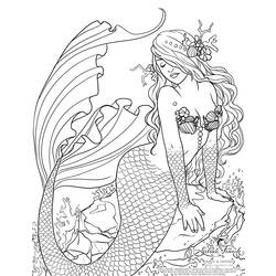 Dessin à colorier: Sirène (Personnages) #147320 - Coloriages à Imprimer Gratuits