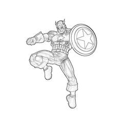 Dessin à colorier: Captain America (Super-héros) #76566 - Coloriages à Imprimer Gratuits