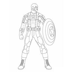 Dessin à colorier: Captain America (Super-héros) #76570 - Coloriages à Imprimer Gratuits