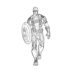 Dessin à colorier: Captain America (Super-héros) #76574 - Coloriages à Imprimer Gratuits
