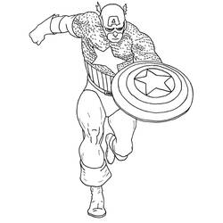 Dessin à colorier: Captain America (Super-héros) #76575 - Coloriages à Imprimer Gratuits