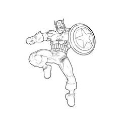 Dessin à colorier: Captain America (Super-héros) #76578 - Coloriages à Imprimer Gratuits