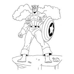 Dessin à colorier: Captain America (Super-héros) #76595 - Coloriages à Imprimer Gratuits