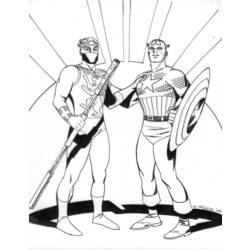 Dessin à colorier: Captain America (Super-héros) #76599 - Coloriages à Imprimer Gratuits