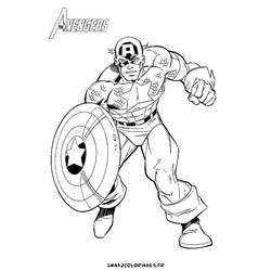 Dessin à colorier: Captain America (Super-héros) #76605 - Coloriages à Imprimer Gratuits