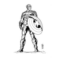 Dessin à colorier: Captain America (Super-héros) #76608 - Coloriages à Imprimer Gratuits