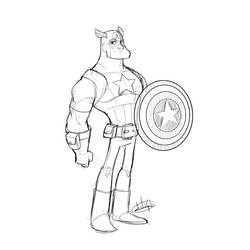 Dessin à colorier: Captain America (Super-héros) #76635 - Coloriages à Imprimer Gratuits
