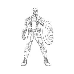 Dessin à colorier: Captain America (Super-héros) #76636 - Coloriages à Imprimer Gratuits