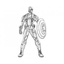 Dessin à colorier: Captain America (Super-héros) #76640 - Coloriages à Imprimer Gratuits