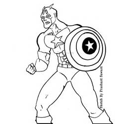 Dessin à colorier: Captain America (Super-héros) #76642 - Coloriages à Imprimer Gratuits