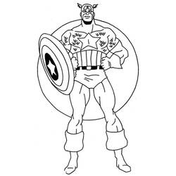 Dessin à colorier: Captain America (Super-héros) #76645 - Coloriages à Imprimer Gratuits